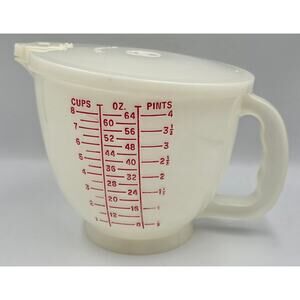 Vtg Tupperware #500 Mix-N-Store 2 Qt 8 Cup Measuring Cup Bowl Pitcher & Lid